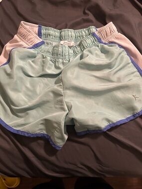Danskin Mint Green Athletic Shorts with Lavender Trim